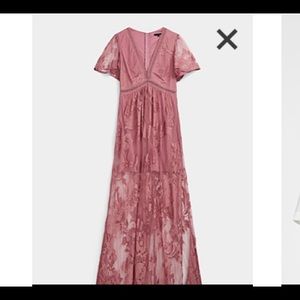 Simon’s Symphony Mauve Lace Maxi Dress size M